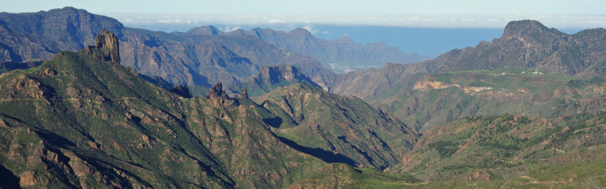 Looking past the village of Tejeda from Monte Constantino