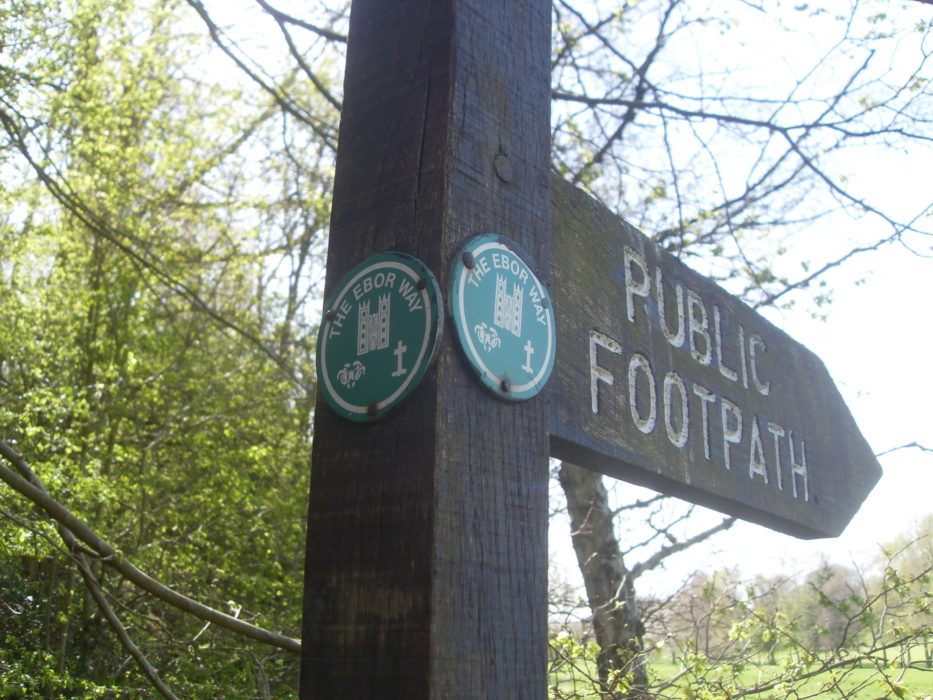 Ebor Way signpost, Yorkshire