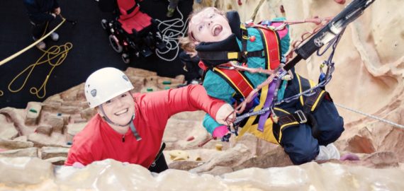 Smiles all round on the climbing session