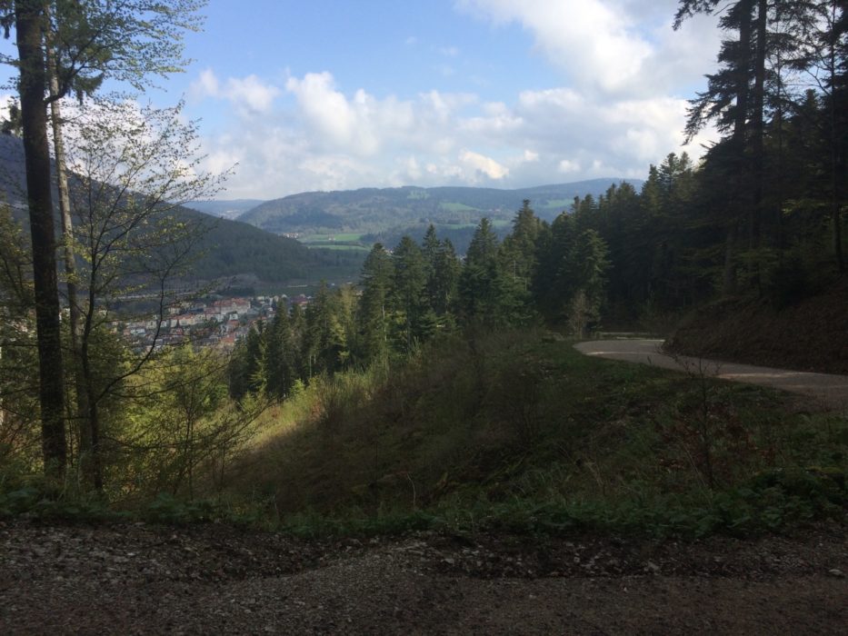 023 View of Vallorbe from the ascent enroute up the Dent de Vaulion