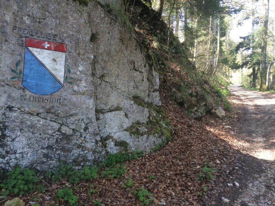 007 Military insignia and coats of arms seen on the mountain road south of the Belchenflue