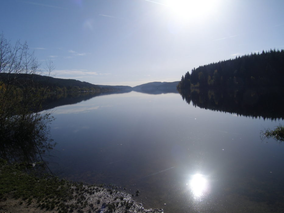 007 Schluchsee, the largest lake in the Black Forest, is a man-made reservoir lake.