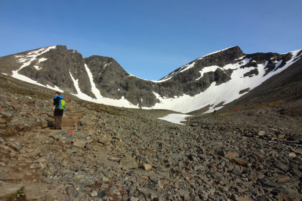 5 On the way up to Kebnekaise summit which can be just be seen on the far right.