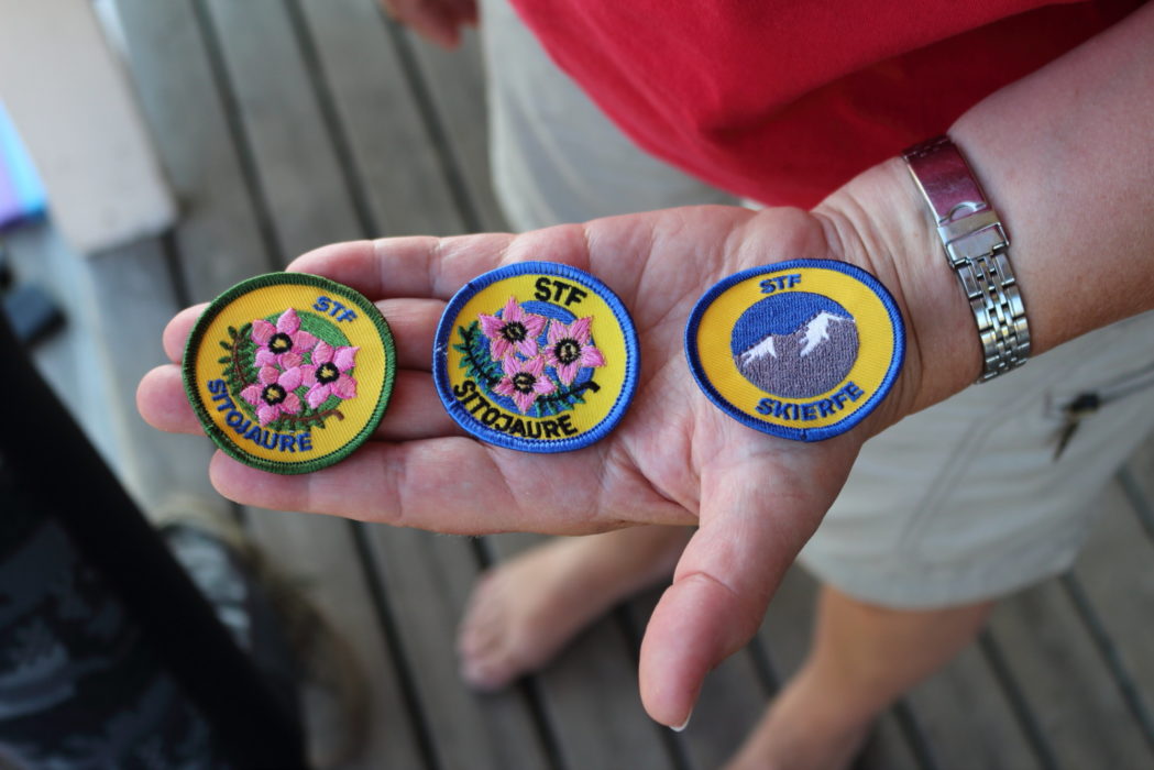 Sew on badges are sold at all fjällstugor and fjällstations