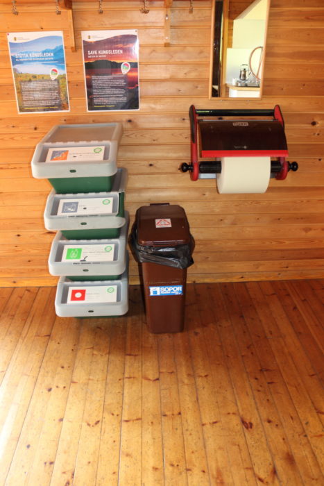 All rubbish is sorted and transported out from the fjällstugor at the season’s end
