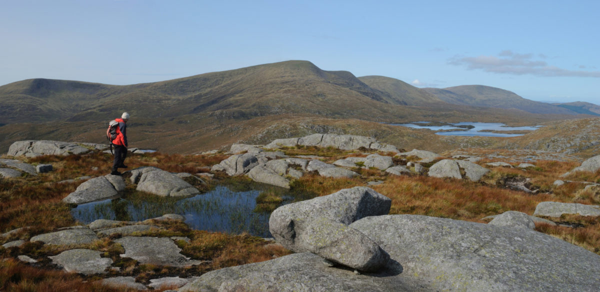 On Craignaw summit looking back to Merrick 18