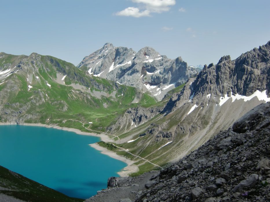 Lunersee And Frontier Mountains From Totalp Hut