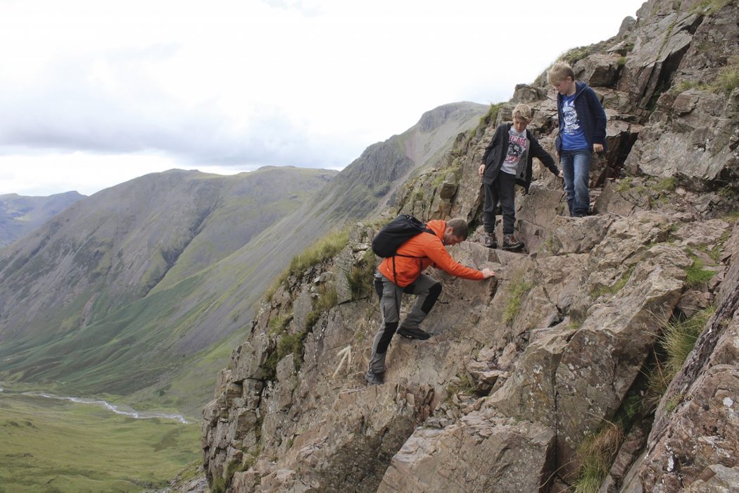 Lake District scrambling with children