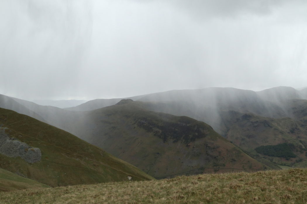 Snow shower battering the neighbouring ridge