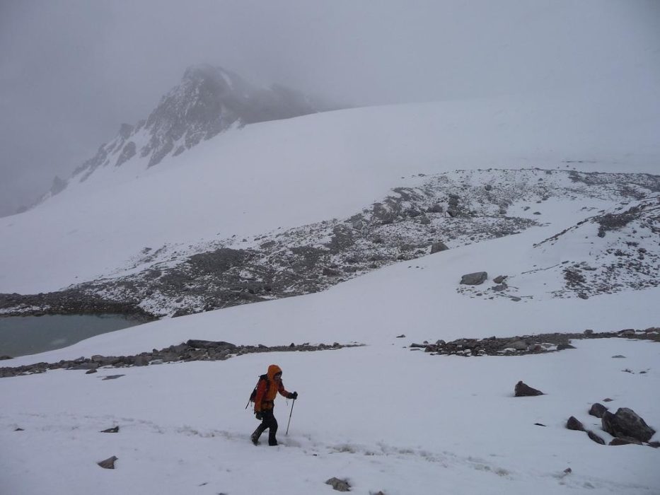 Crossing the Shpodkis Uween pass, almost 5000 metres above sea level