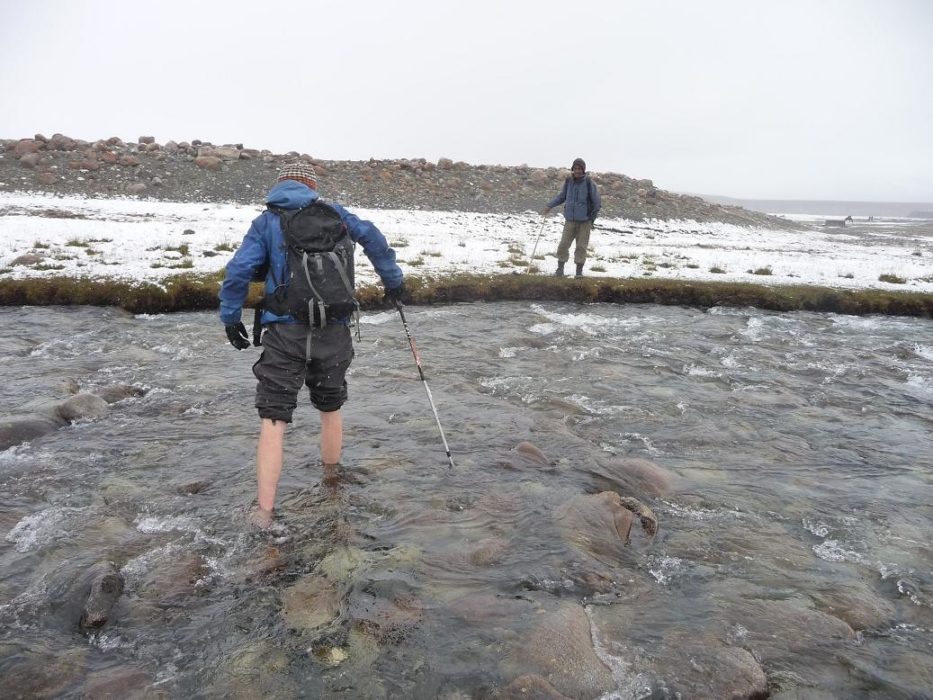One of the many chilly river crossings