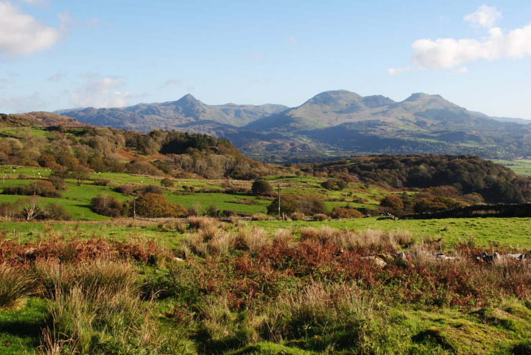 The Glaslyn Estuary And The Moelwynion From The Hills Above Tremadog