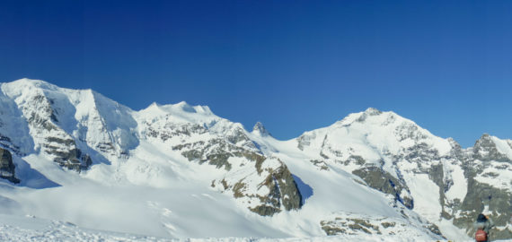 The snowy Bernina massif, viewed from Diavolezza
