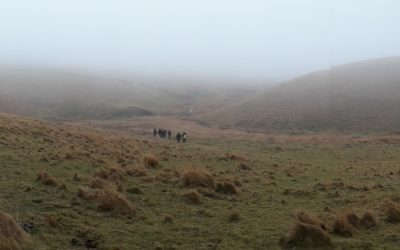 Sneaking underneath te low cloud base to some better visibility approaching Broad Hole