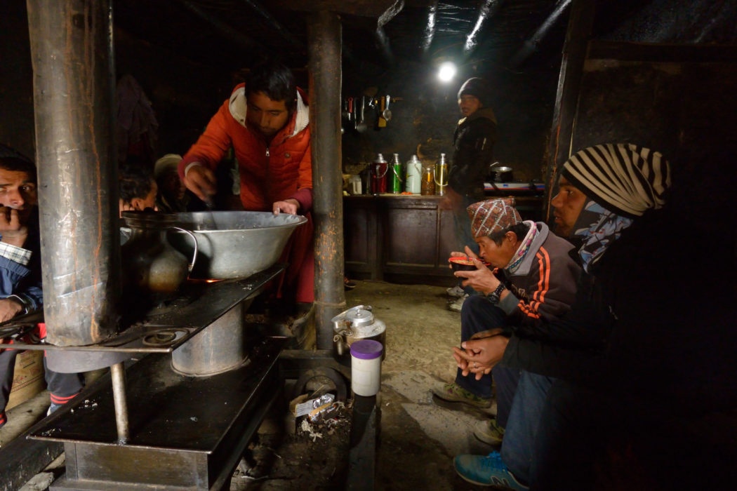 The only thing on offer in Ghar Gompa was a very welcoming cup of noodles in a smoky but nice, warm kitchen.