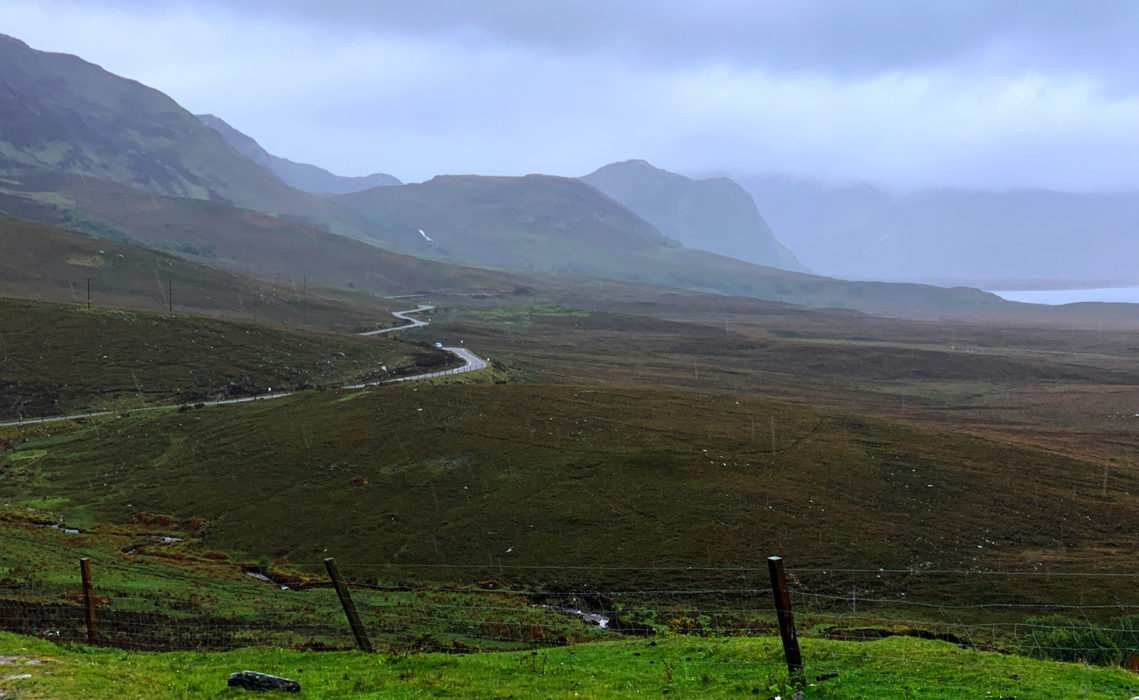 Day 2 04 Rain Falling At the Southern End of Loch Eriboll