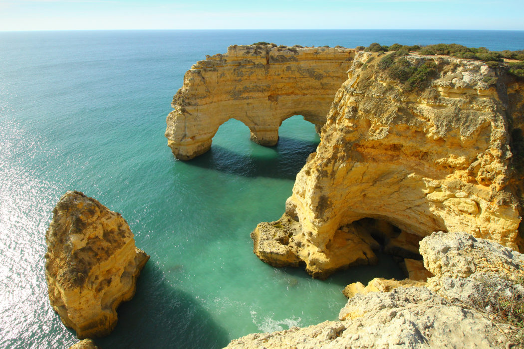 Beautiful arches near Praia da Marinha