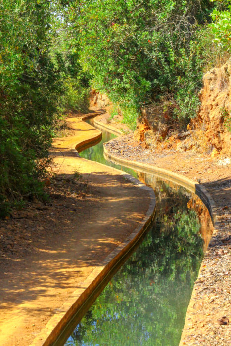 The levada channels water to the cultivated lands