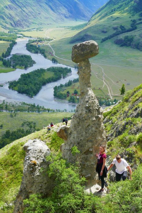 01 Mushroom rocks near the head of Lake Teletskoe