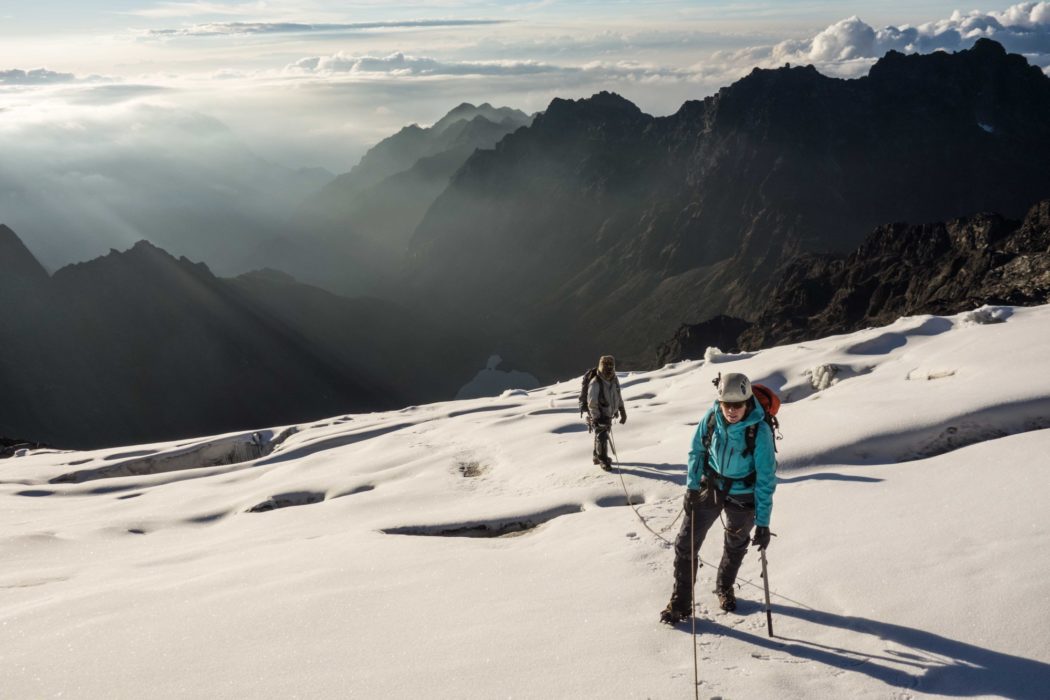 Glacier travel on the Margherita Glacier