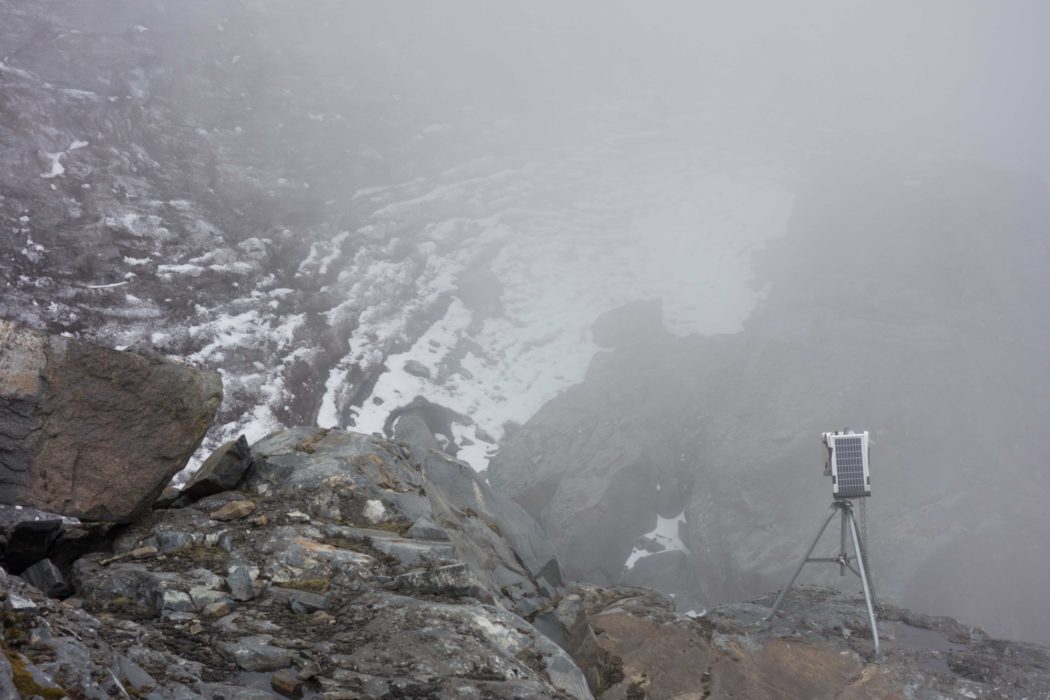 A camera monitoring the glacial retreat