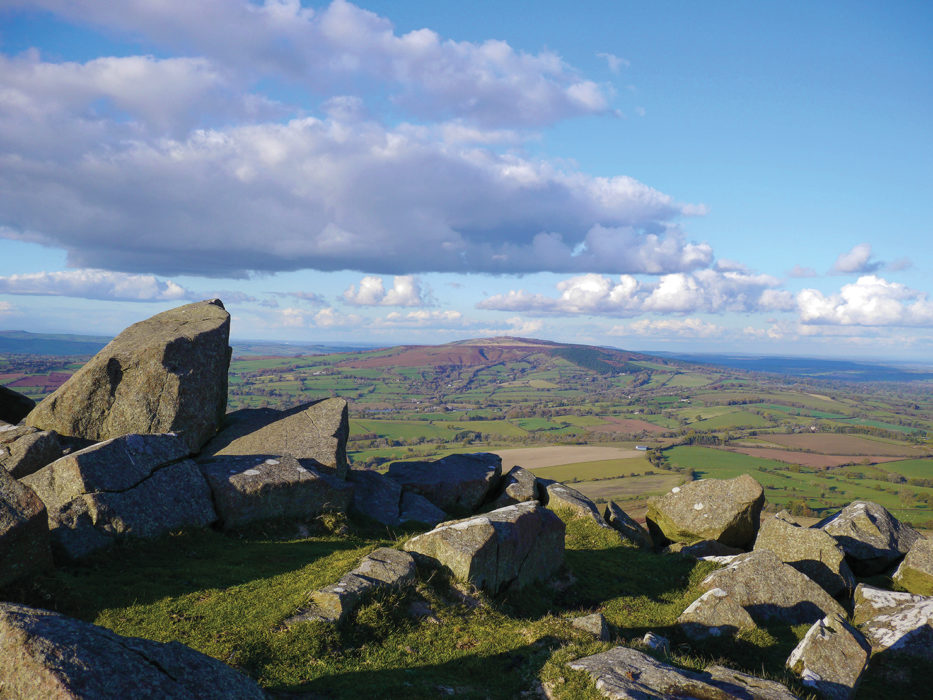 Giant’s Chair rocks on Titterstone Clee Hill, the third highest hill in Shropshire.