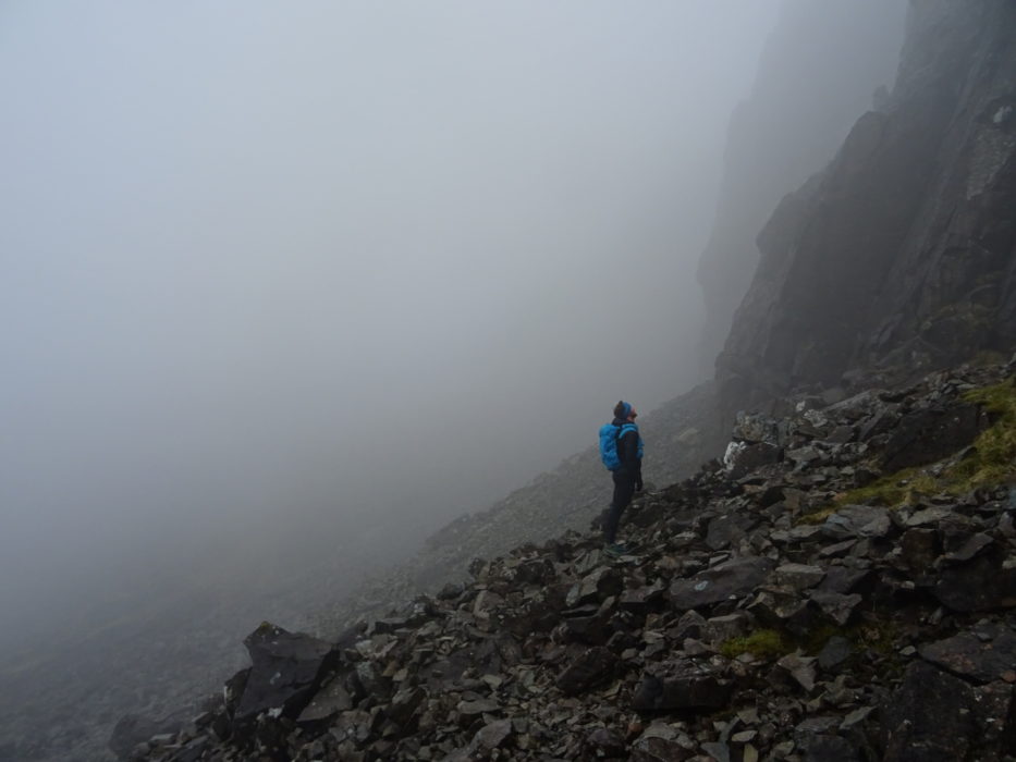 Looking up towards the TD Gap on a thwarted attempt at the Cuillin ridge traverse