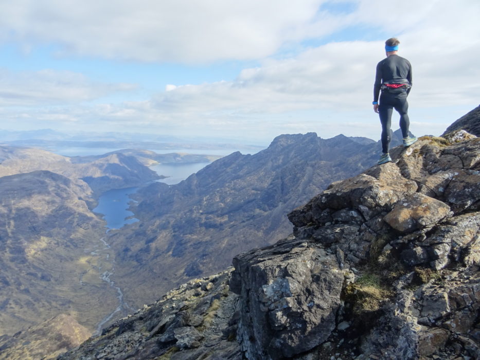 Looking down to Loch Coruisk hidden behind the main ridge