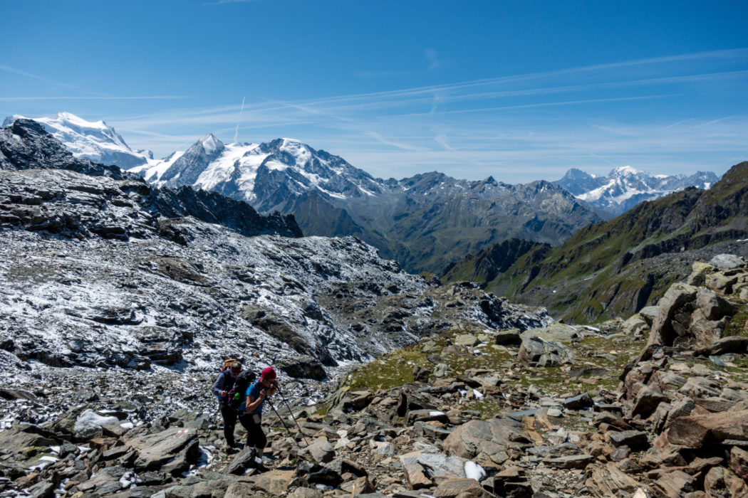 Jonathan and Lesley on the Chamonix to Zermatt route