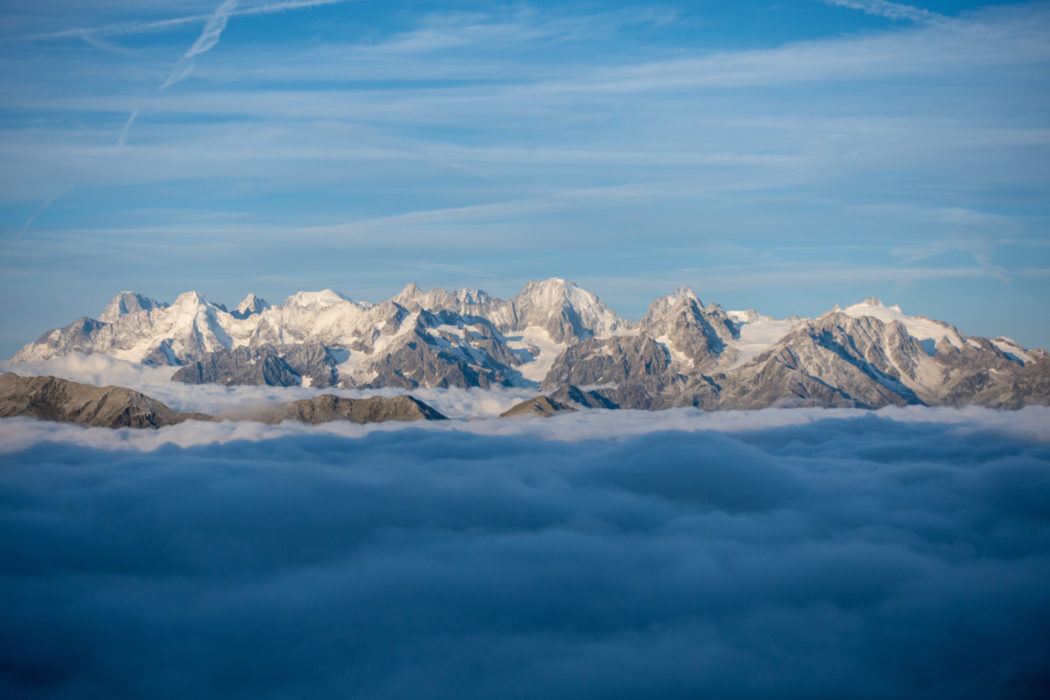 The Mont Blanc range from the Cabane de Mont Fort