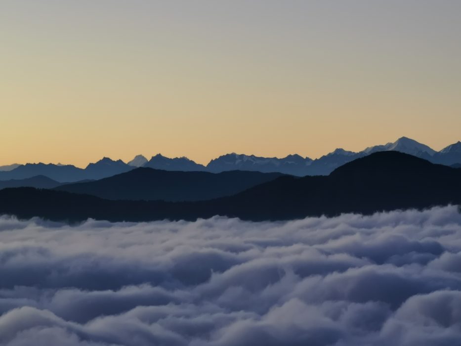 Above the clouds at Pikey Peak basecamp