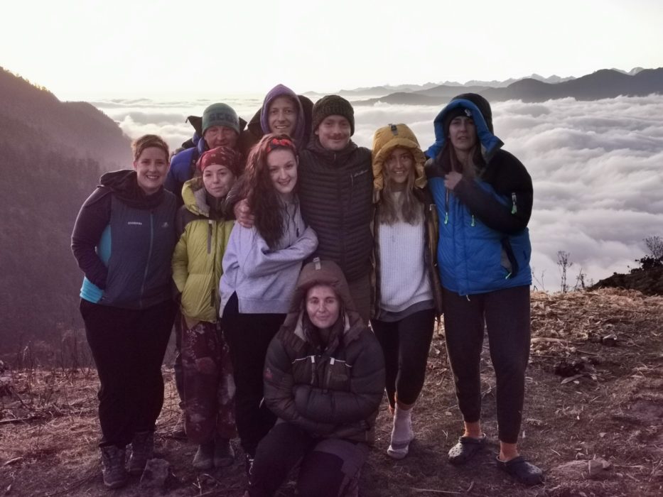 At Pikey Peak basecamp at sunset