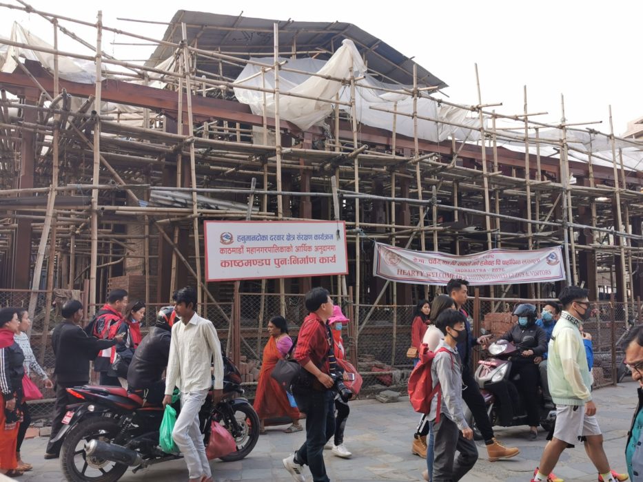Bamboo scaffolding in Durbar Square