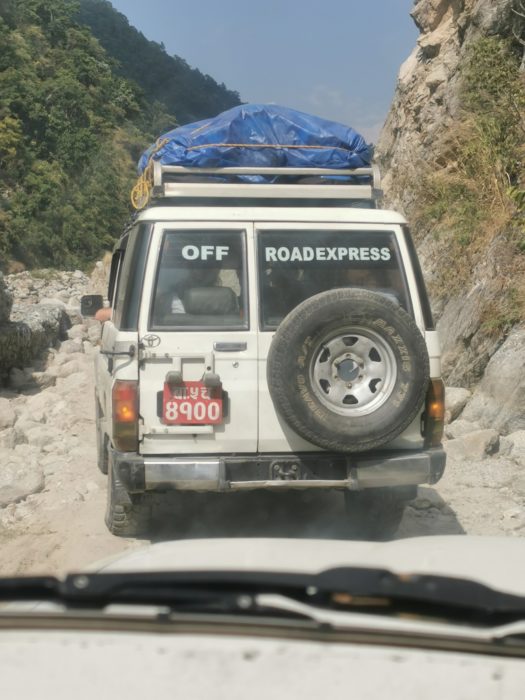 Our ancient 'deluxe' vehicle coped remarkably well with the 'roads'