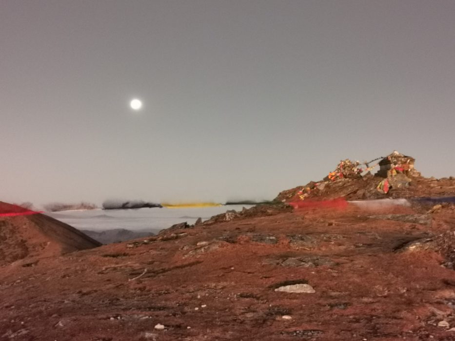 The top of Pikey Peak before sunrise