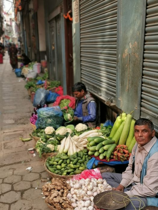 You could buy almost anything on the streets of Kathmandu including some vegetables I didn't recognise