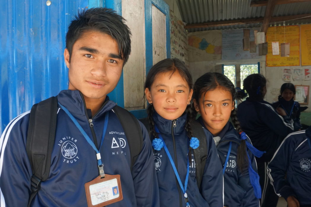 Some of the students in their new uniforms