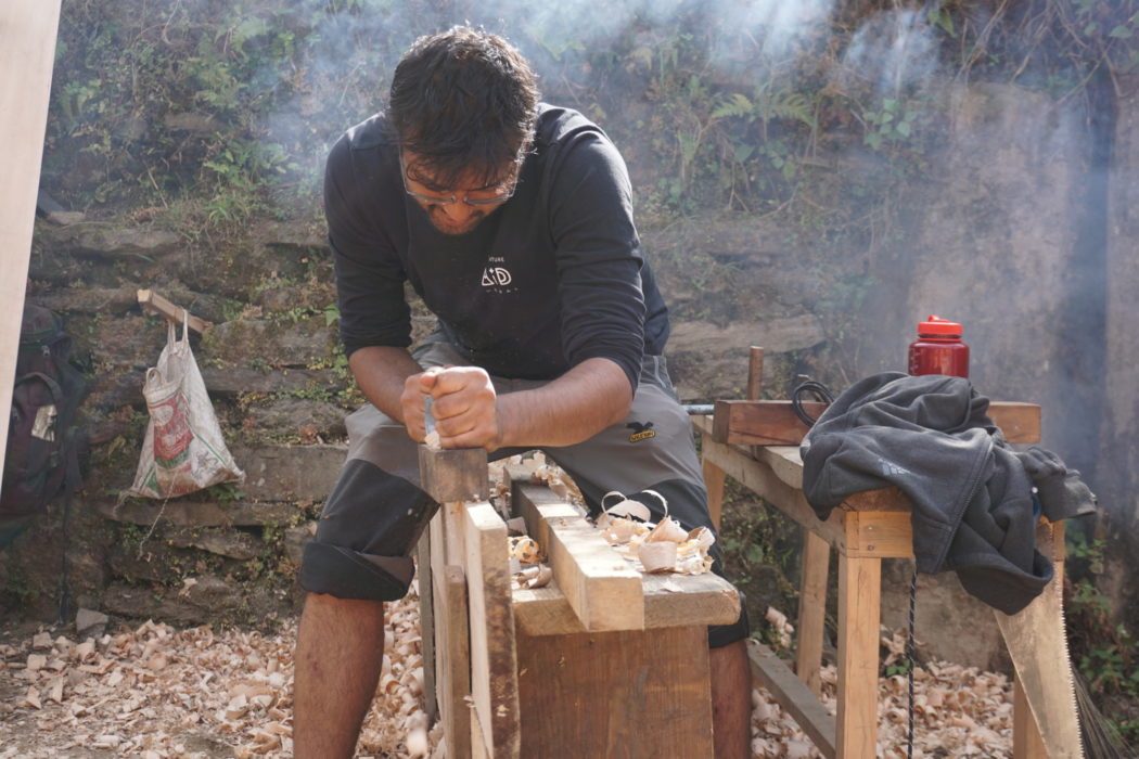 Abhishek having a turn at planing