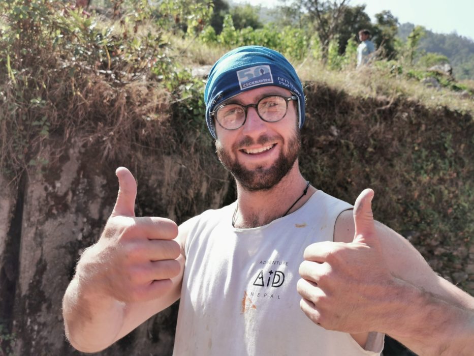 Sam looking pleased with the progress