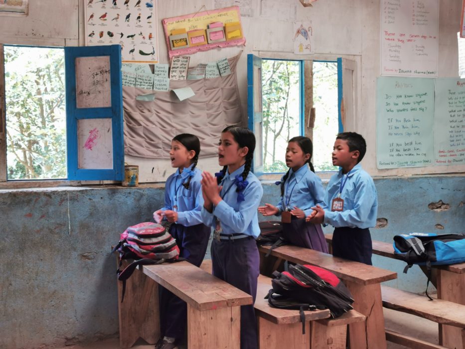 Schoolchildren at Kinja school