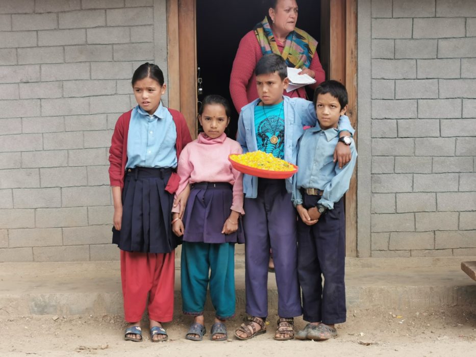 Schoolchildren waiting to dance