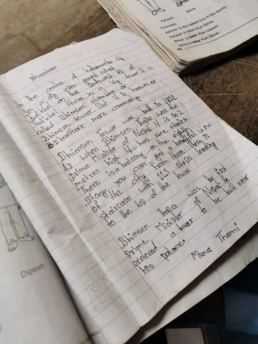 Some of the students had excellent English skills
