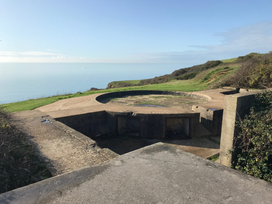 Gun emplacement overlooking the English Channel from Castle Hill Newhaven