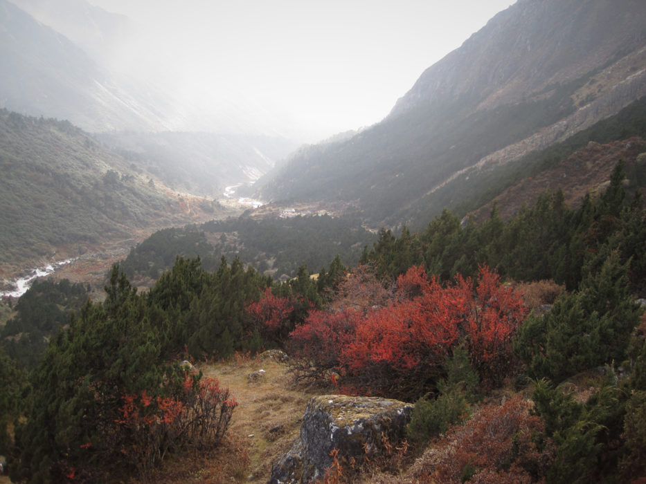 Descent to Tseram camp