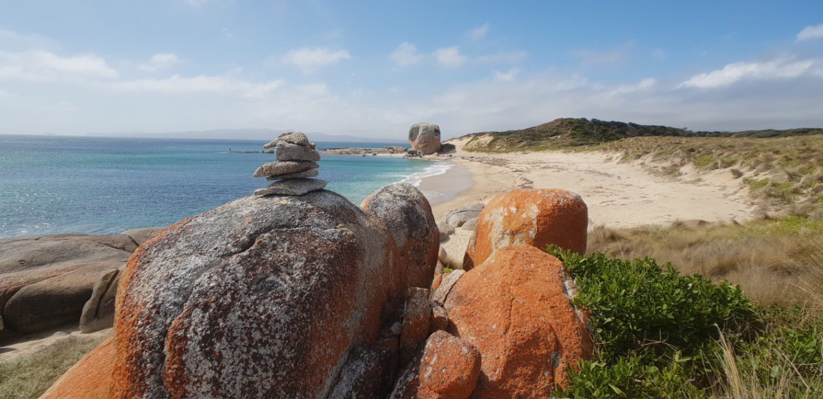 orange coated granite