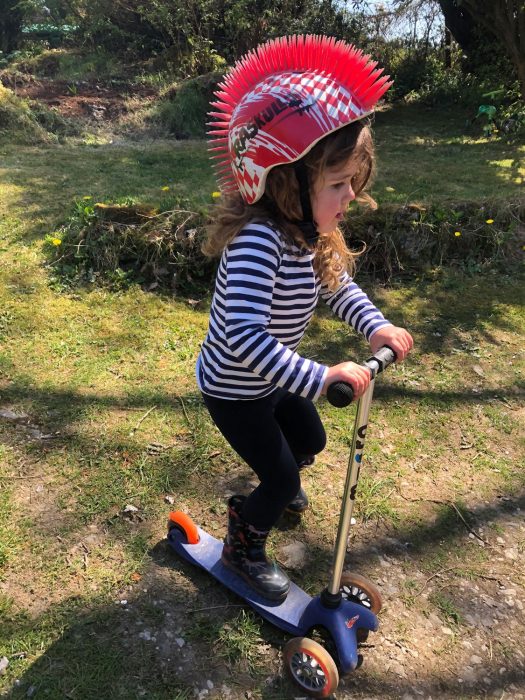 Eleanor on her scooter