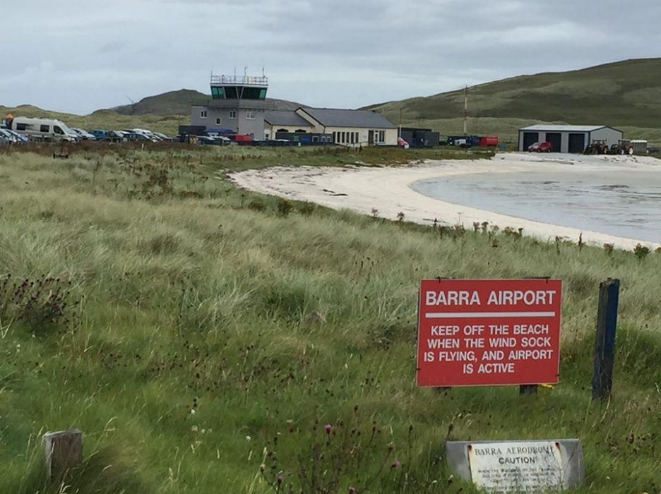 Barra Airport on the beach
