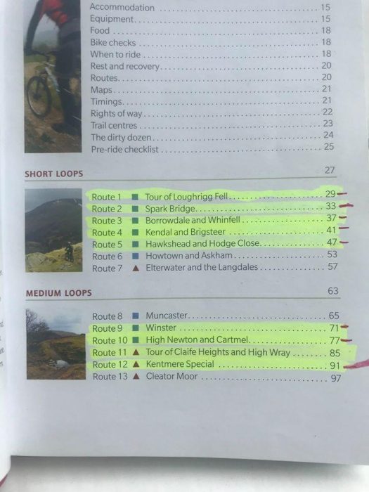 Ticking off cycling routes in the guidebook