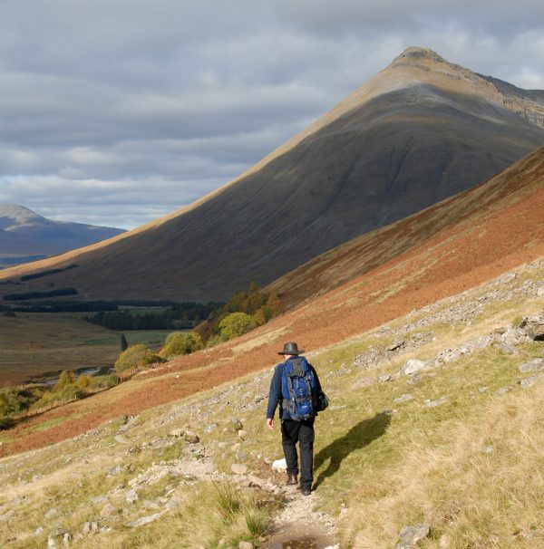 Walking the military road towards Beinn Dorain north of Tyndrum