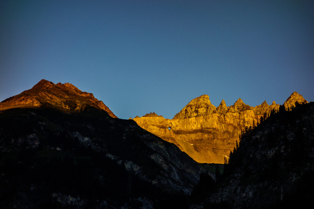Sunset On Martensloch From Elm